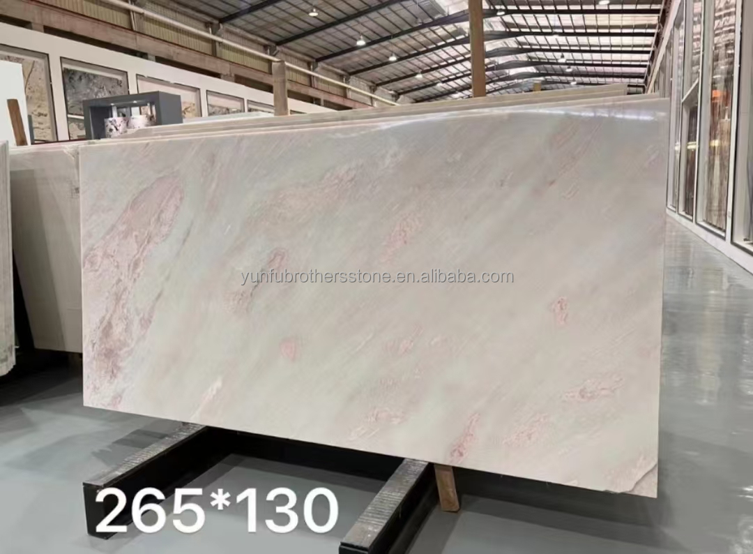 Rose Rainbow Luxury Stone Tray in Soft Pink for Modern Villa and Hotel Decoration