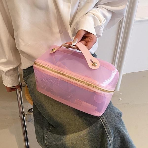 Buy cheap Waterproof Cosmetic Bag Lightweight PVC Clear Pouch with Zipper Handle Portable from wholesalers