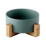 Rounded Marble Ceramic Pet Bowl With Elevated Stand Japan Style Printed