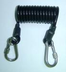 High Quality Short Coiled Tool Lanyard w/Heavy Duty Snap Hooks Steel/Plastic