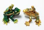 The Frog Prince with baby beautiful shape metal jewelry box antique metal