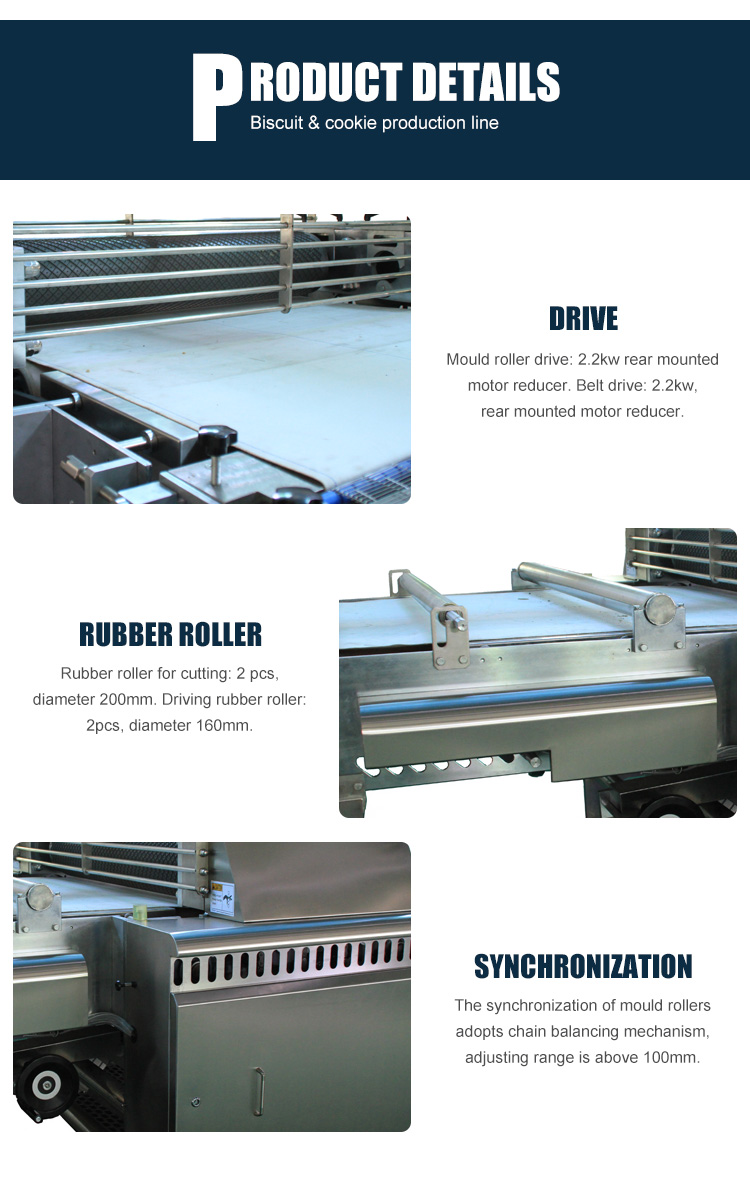 Electric Rotary Cutter Cookie / Biscuit Making Machine Product Line