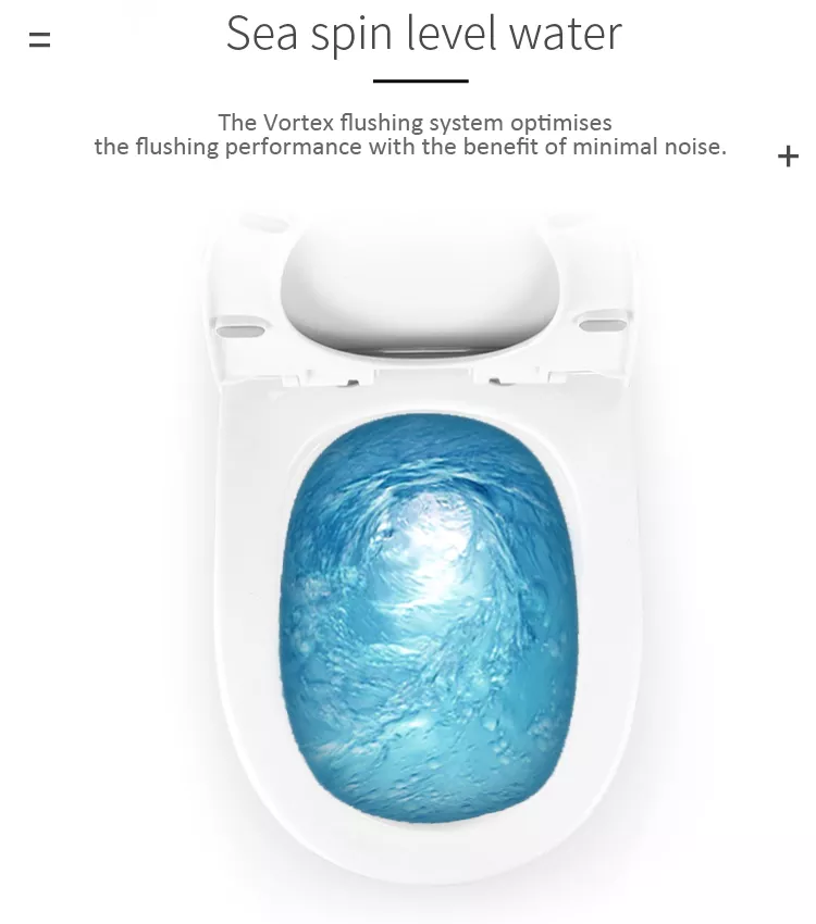 Modern Ceramic Sanitary Ware Round Rimless Tornado Bathroom Two Piece Toilet