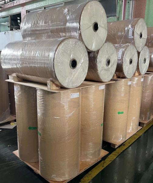 Buy cheap WG4515 Model PP Glossy Film with 30um Clear Pet Liner Self Adhesive Bright White BOPP from wholesalers