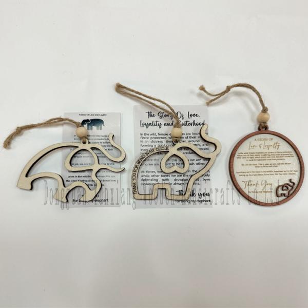 Buy cheap Wooden Elephant Christmas Ornament with Story, Friendship Gift for Best Sisters Friends from wholesalers