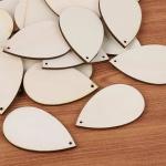 Wood Earring Blanks, Unfinished Teardrop Pendants for Crafts, Decoration,