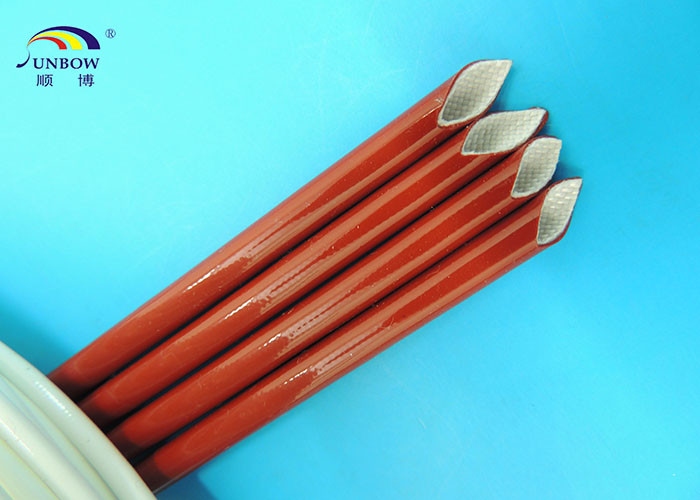 Flame Retardant Red Silicone Fiberglass Sleeve For Insulating Protection