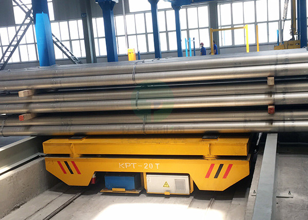 Heavy Load Motorized Industrial Interbay Reliable Material Transfer Trolley for Hot Pipes Handling