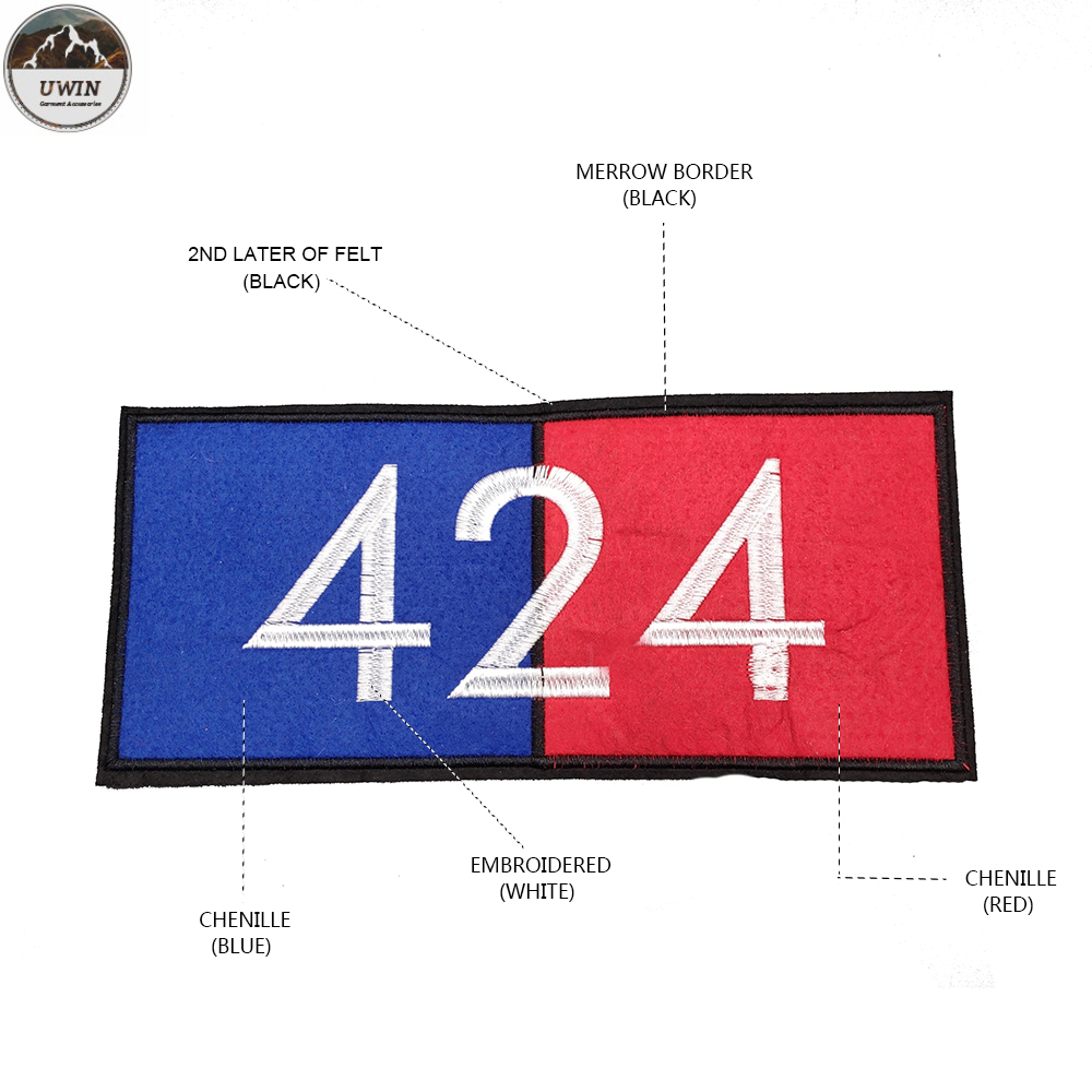 Sew On Custom Logo Patches No Minimum Embroidery 22 * 10CM Size For Clothing
