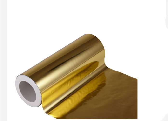 ‌Premium High-Reflective Luxury Gold Mirror-Finish BOPP/PET Thermal Laminating Film with Vacuum-Metalized Coating for Print-Optimized Packaging