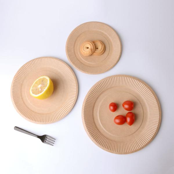 Buy cheap 18cm Round Disposable Shatter Proof Kraft Paper Plate Biodegradable White Paper Plate from wholesalers