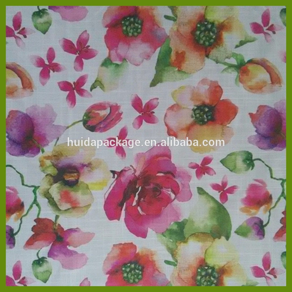 Freshness spring style printed flower table decration cloth made by BSCI audit supplier