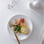 Household Nordic Pearl Edge Ceramic Western Food Plate