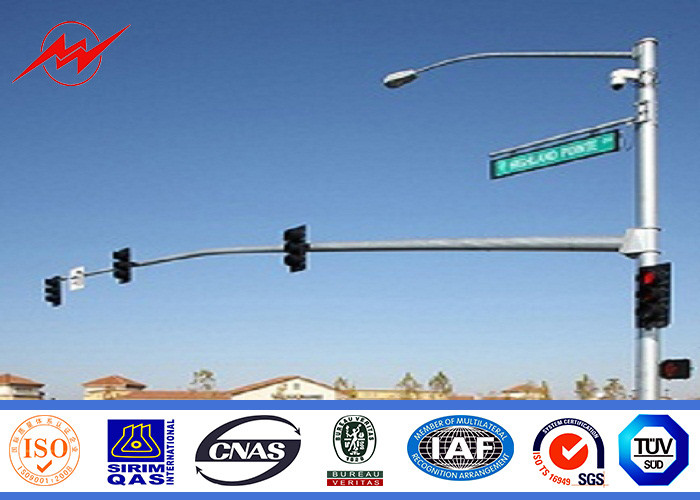 Cast Aluminum Street Light Pole 5-15m 132KV Traffic Control Signs Customized Color