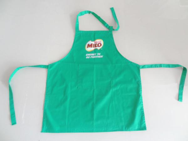 Buy cheap BSCI passed-Promotional Green apron with customer's printed logo from wholesalers