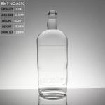 700ml Pewter Metal Labels Rum Whisky Vodka Gin Spirits Glass Wine Bottle Empty