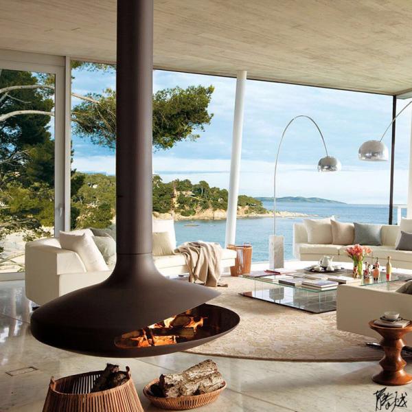 Buy cheap 2-6mm Modern Suspended Wood Burner Ceiling Hung Log Burner 850mm from wholesalers