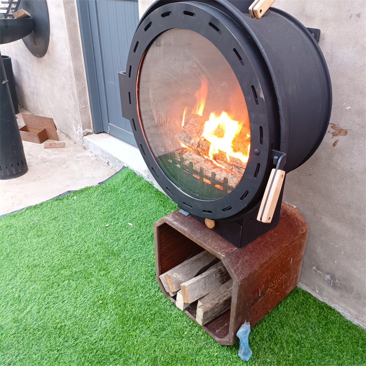ISO9001 Indoor Wood Burning Fire Pits Wall Mounted Suspended Wood Stove