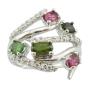 Buy cheap Fashionable Gemstone Rings In 925 Silver For Women Casual Party Wear Oval Rhodium Plated Jewelry Tourmaline from wholesalers