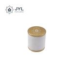 OEM Luxury Zamac Parfum Cap With Leather and text For Europe Parfum Brands