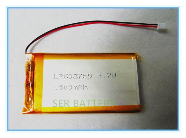 Buy cheap Tablet PC Lithium Ion Polymer Battery Pack , 063759 Lipo Polymer Battery LP603759 3.7v 1500mah from wholesalers