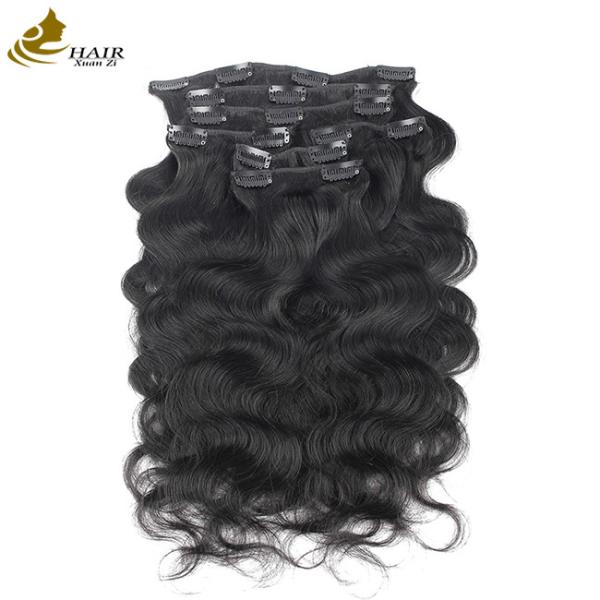Buy cheap Colored Seamless Clip In Hair Extensions Body Wave 18 Inch from wholesalers