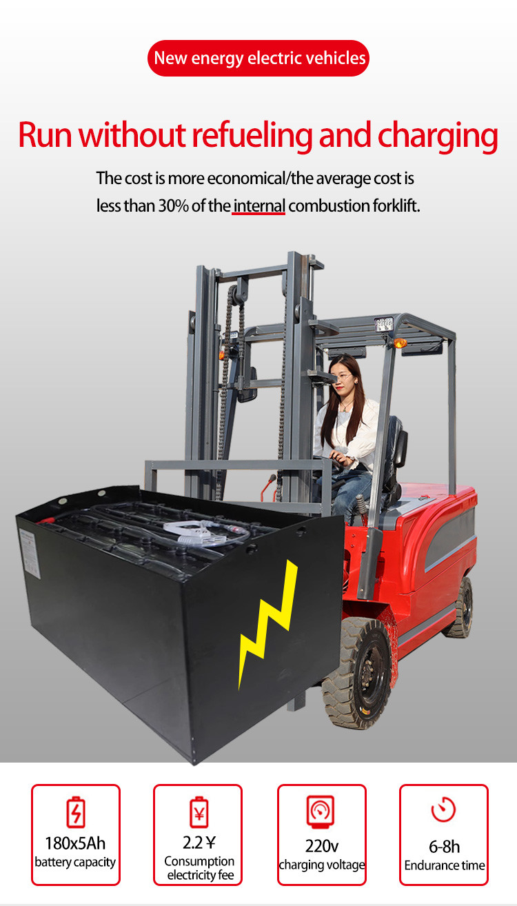 Three-point electric forklift small storage handling equipment