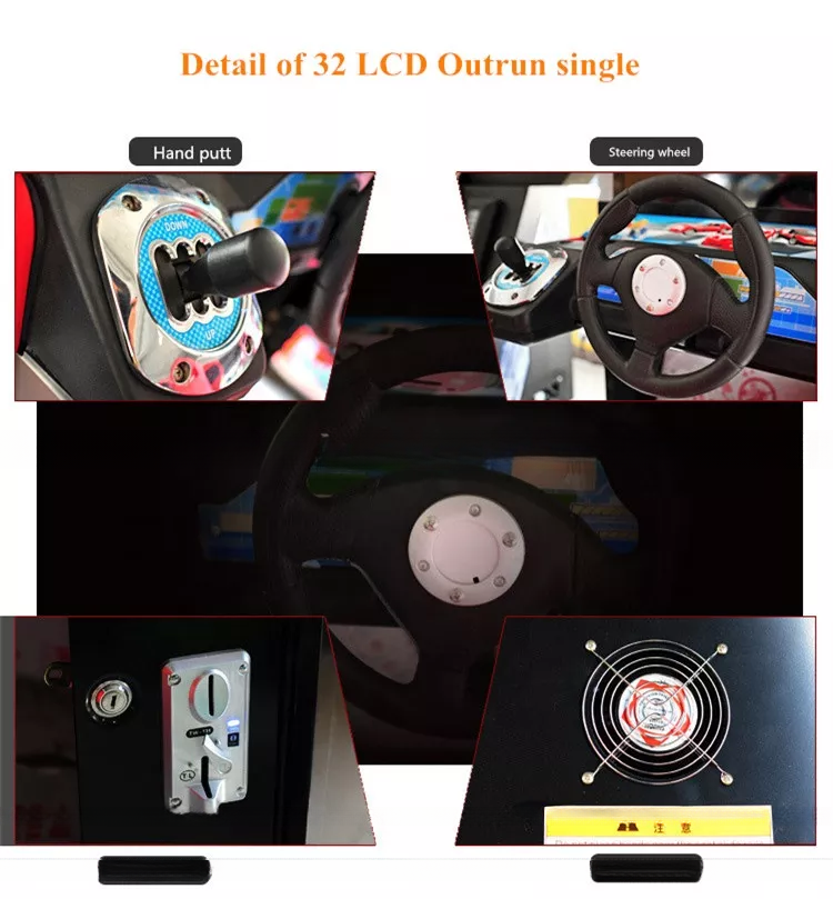 32 Inch Screen Racing Car Game Machine Coin Operation Bright Color