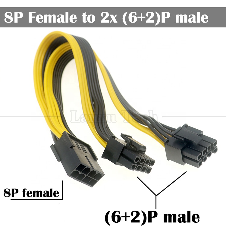 PCIe 8 Pin Male to Dual 8 Pin Female PCI Express Graphics Video Card GPU Splitter Power Adapter Cable