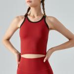 Fashionable Color XL Womens Sports Bra Blocking Edging Yoga Vest