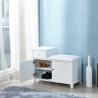 Buy cheap E1 MDF 0.082m3 CBM Wooden Shoe Cabinet Paralleled Double Door from wholesalers