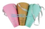 Flower Carrier Twisted Handle Rope Ribbon Tie Paper Carry Bag Shopping,Flower