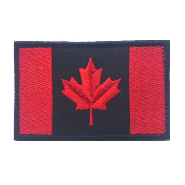 Buy cheap Black Iron On Velcro Canada Flag Patches Woven Embroidery Custom Team Patches from wholesalers