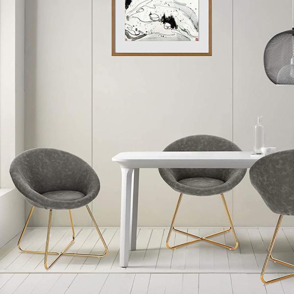 Buy cheap Antirust Gold Leg Leather Dining Armchairs Nordic Design Dining Chairs 150kg Capacity from wholesalers