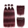 Buy cheap 13X4 Lace Frontal 100% Brazilian Virgin Hair / 99J Color Silky Straight Human Hair Weave from wholesalers
