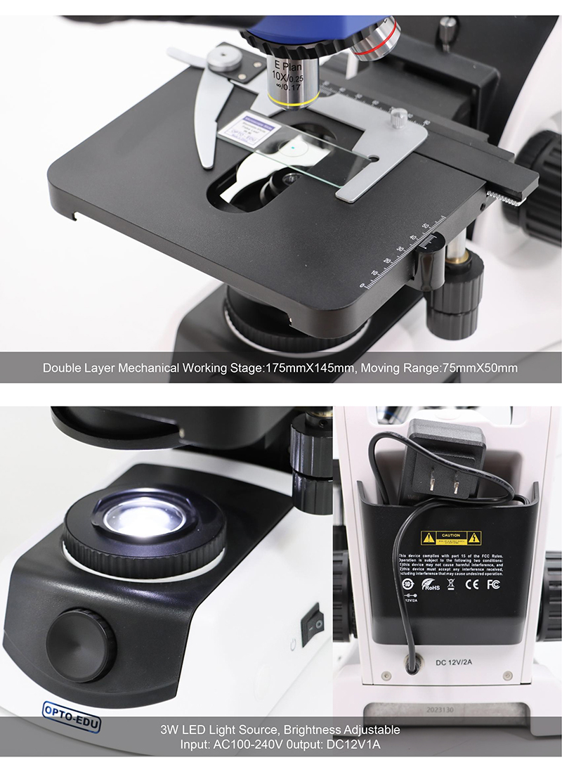 OPTO-EDU A12.3630 1000x Trinocular Biological Microscope