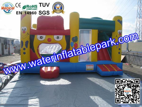 Buy cheap ODM Outdoor Inflatable Sport Games , PVC Inflatable House Bounce With Slide from wholesalers