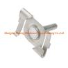 Buy cheap White Powder Coated Metal Stamping Parts , Hardened Steel Horizontal Clip With Suspension Hole from wholesalers