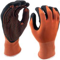 Buy cheap Coated Nitrile Dots Personal Protective Equipment Gloves Nylon Spandex Liner product