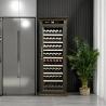 Buy cheap Freestanding Dark Brown Wooden Frame Wine Cooler Cabinet With Locker from wholesalers