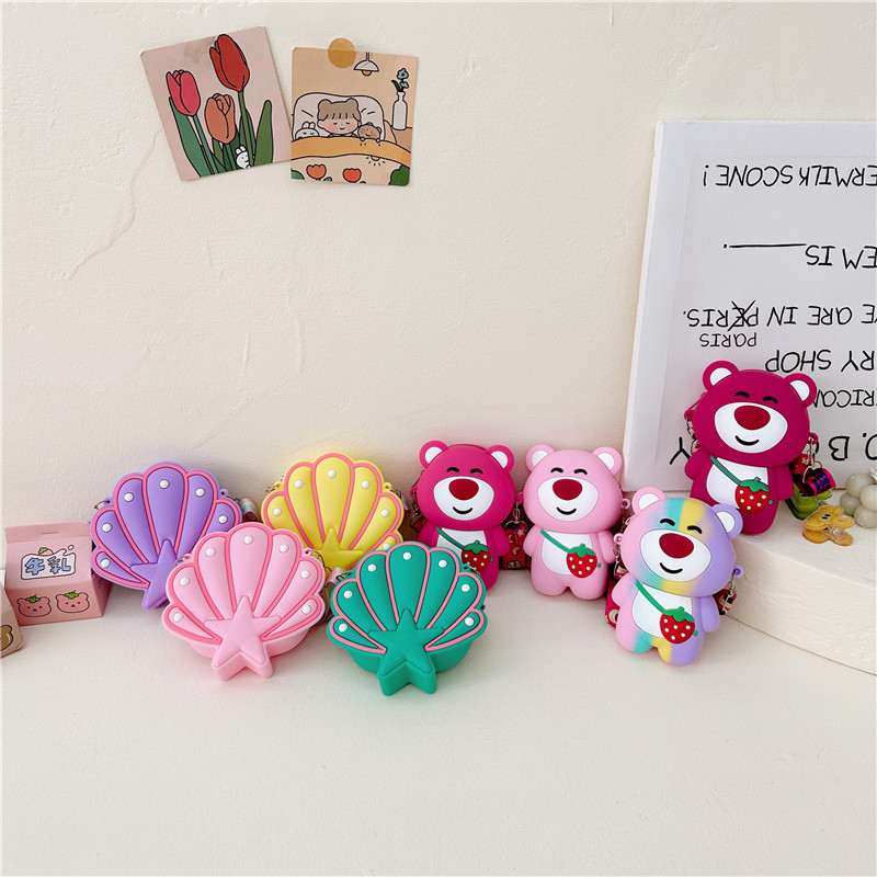 Shell Food Grade Silicone Pencil Box Crossbody Purse Bag HandBag Makeup Bag Storage Container Christmas Birthday Gift