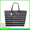 Buy cheap LDSL-027 pink &white mixed woven strap shopping bag large pp beach straw tote bag from wholesalers