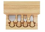High Durability Bamboo Cheese Board Set 3.5CM Thickness With 4 Cheese Knives