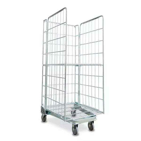 Buy cheap Warehouse Foldable Wire Mesh Cage , Steel Nestable Roll Cage Trolley Container from wholesalers