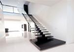 Solid Wood Steps Straight Flight Staircase Humanized Design Free Sample , Diy