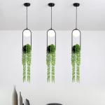Creative Plant LED Pendant Lights Modern Indoor Lighting Grass Hanging Lamps(WH