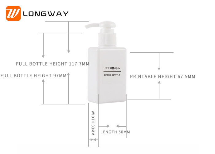 Optional Colour Square Empty Beauty Bottles , Plastic Soap Pump Bottles 280ml