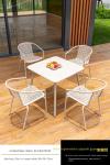 Carbon Steel 4 Seater Cafe Table Set Outdoor 600*730mm / 700*730mm