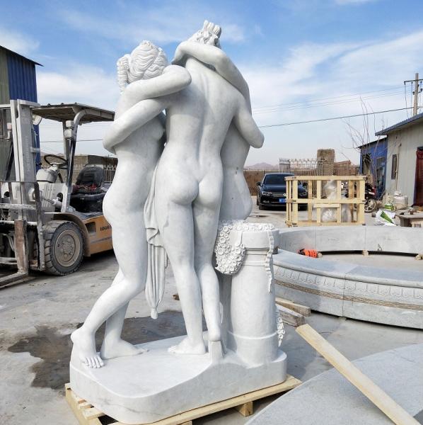 Buy cheap Stone carving figure sculpture white marble three lady statue ,stone carving supplier from wholesalers