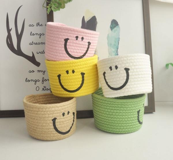 Decorative Custom Woven Cotton Rope Laundry Toys Candy Storage Fabric Container